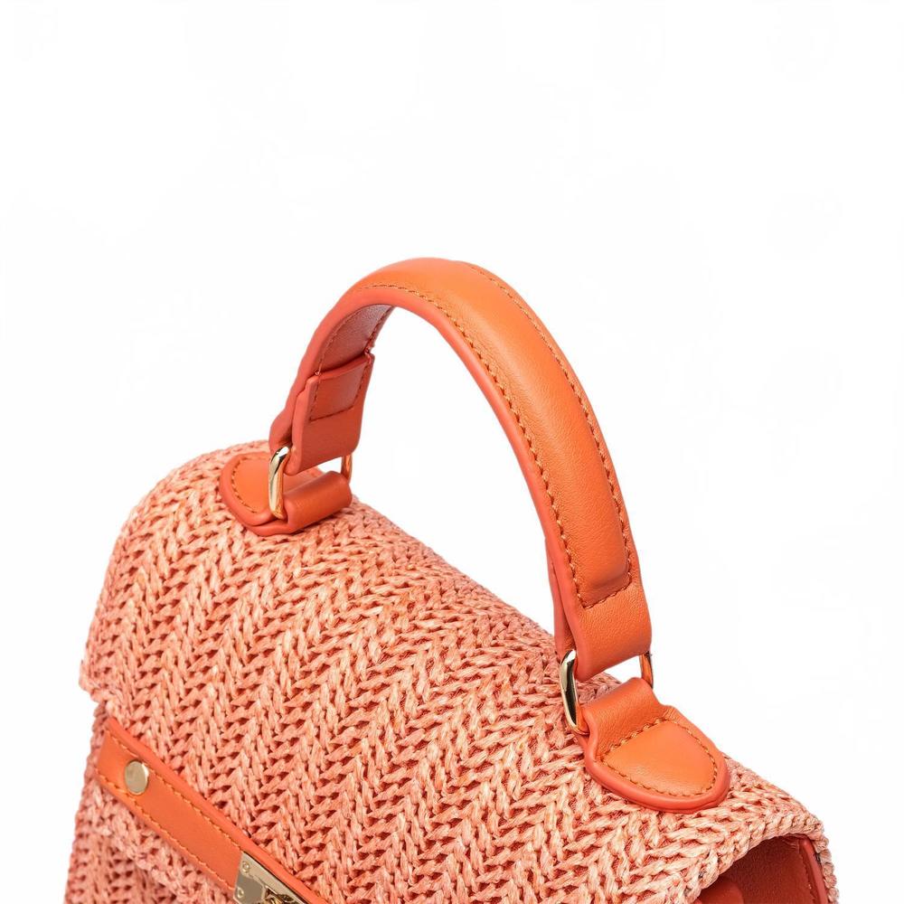 NEW LIKE DREAMS women's neo pastel straw crossbody bag in orange - Picture 4 of 7